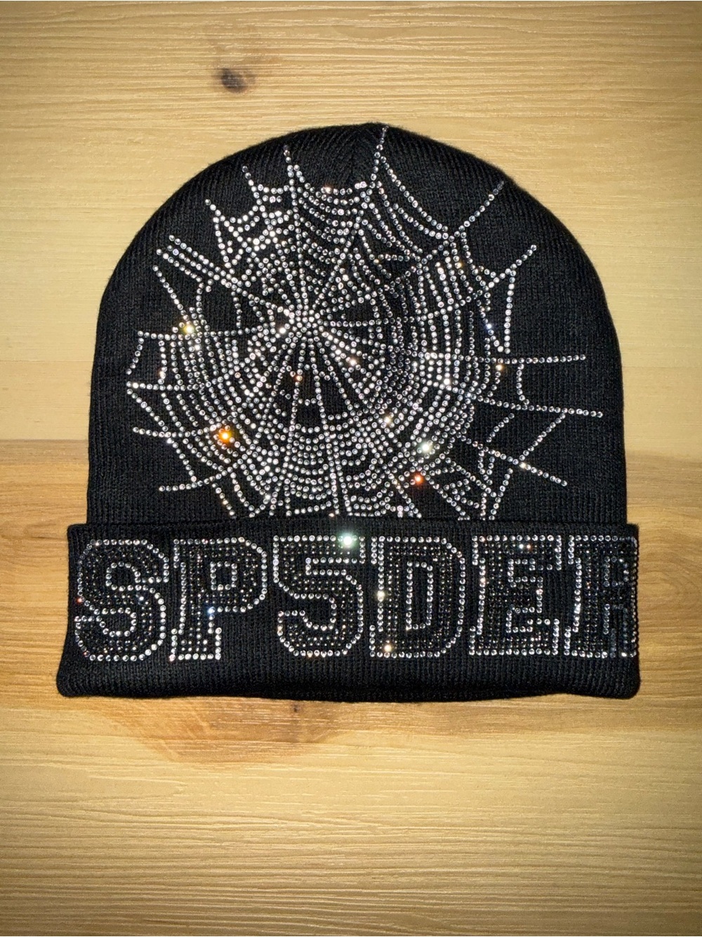Sp5der Web Rhinestone Beanie